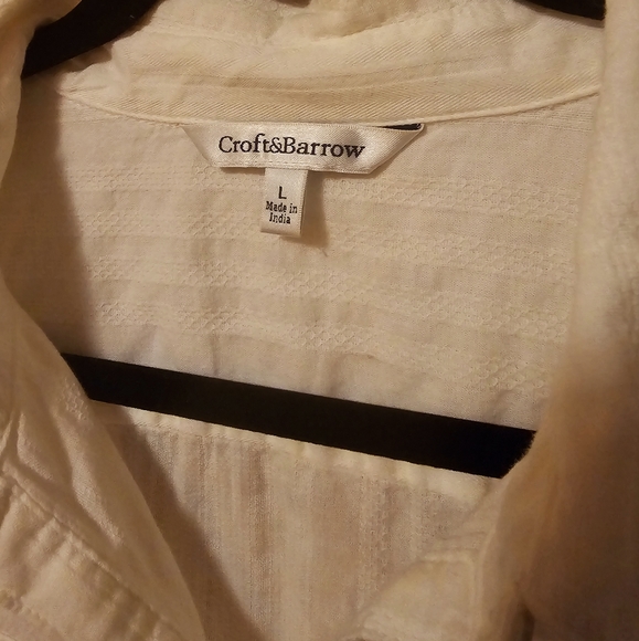 Vintage White Blouse Croft & Barrow L - Picture 6 of 6